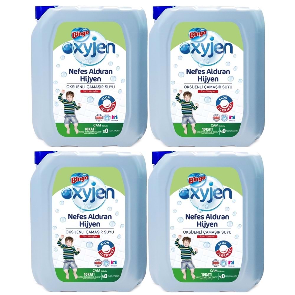 Bingo Çamaşır Suyu 3240ML Oksijenli Çam Kokulu (4 Lü Set)