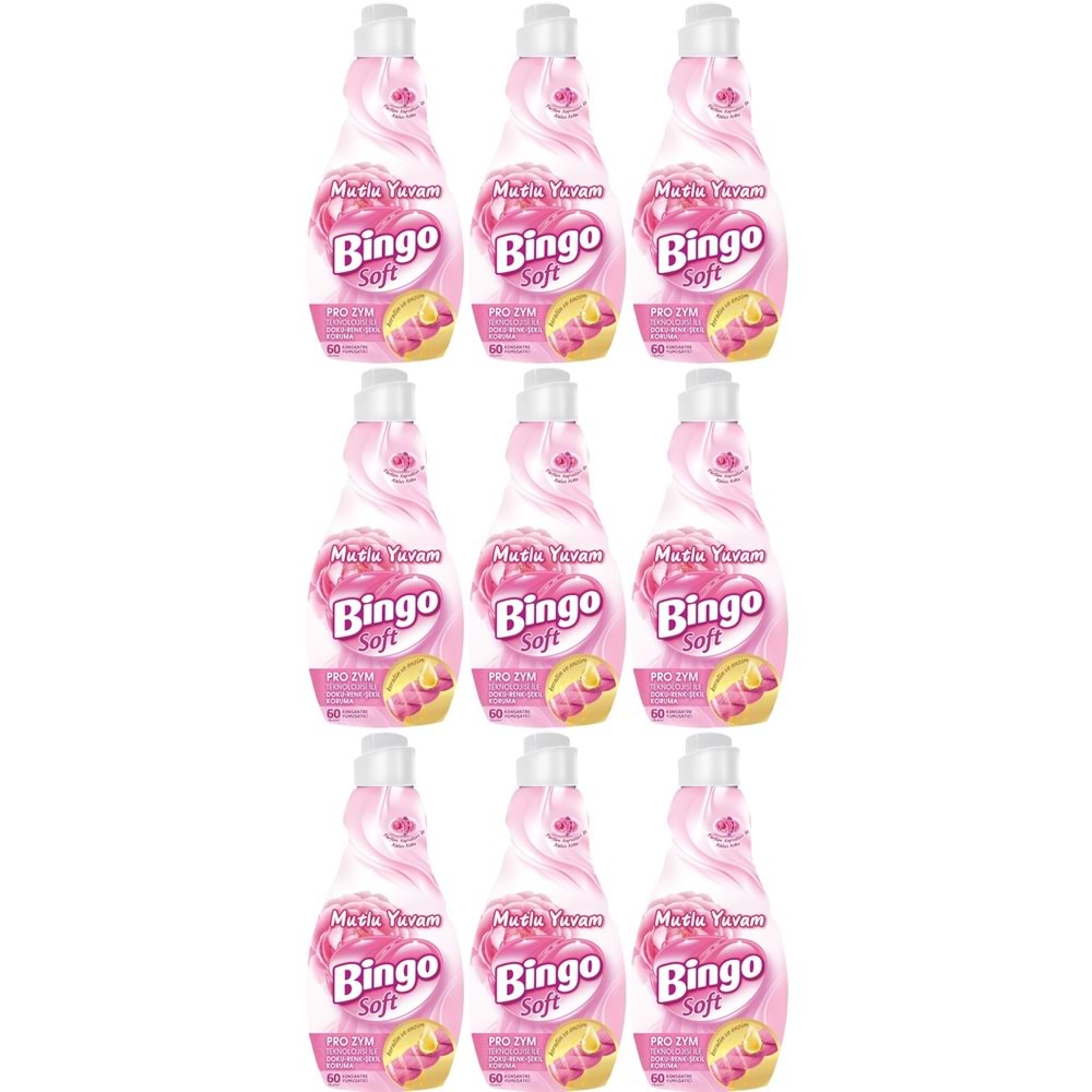 Bingo Soft Çamaşır Yumuşatıcı Konsantre 1440ML Manolya Bahçesi (9 Lu Set)