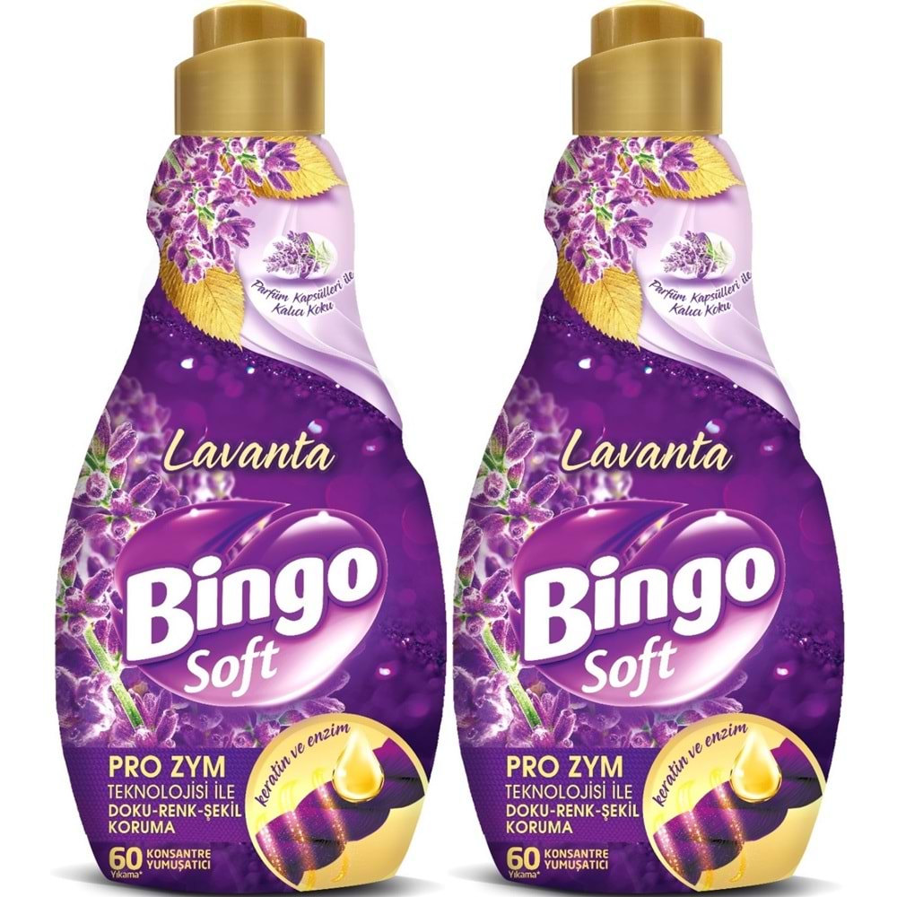 Bingo Soft Çamaşır Yumuşatıcı Konsantre 1440ML Lavanta (2 Li Set)