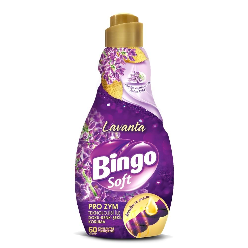 Bingo Soft Çamaşır Yumuşatıcı Konsantre 1440ML Lavanta (4 Lü Set)