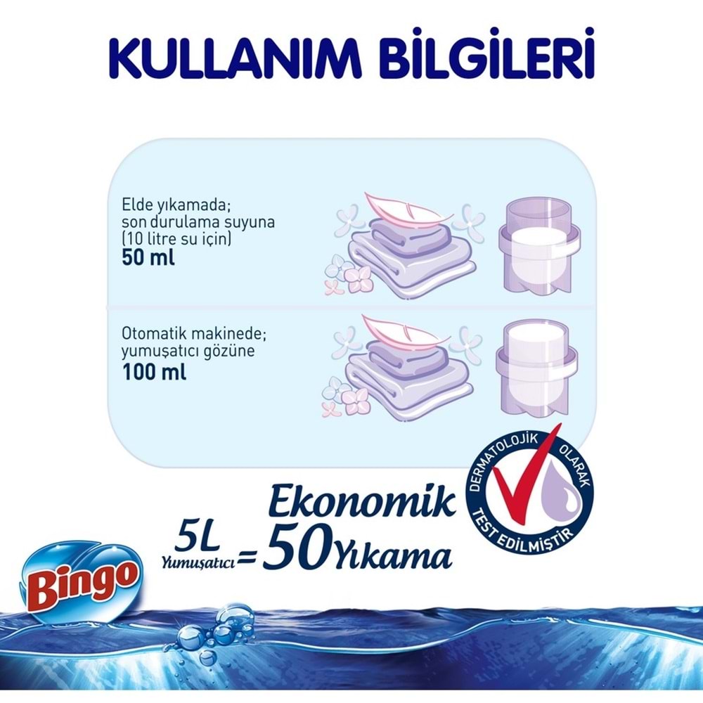 Bingo Soft Yumuşatıcı 20LT (4PK*5LT) Gül Pembe (200 Yıkama)