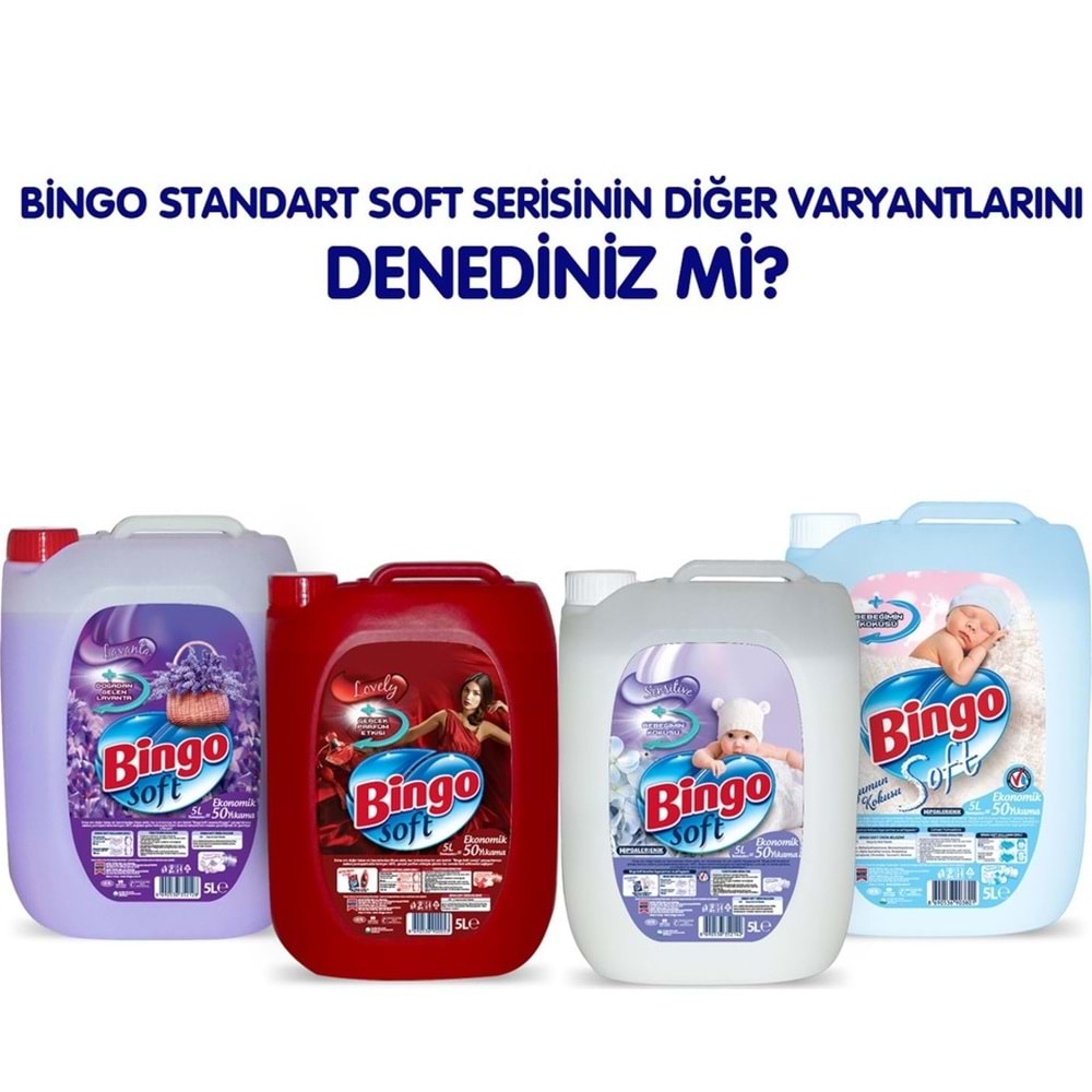 Bingo Soft Yumuşatıcı 20LT (4PK*5LT) Gül Pembe (200 Yıkama)