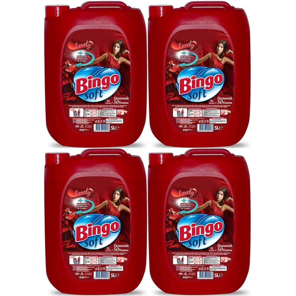 Bingo Soft Yumuşatıcı 20LT (4PK*5LT) Lovely (200 Yıkama)