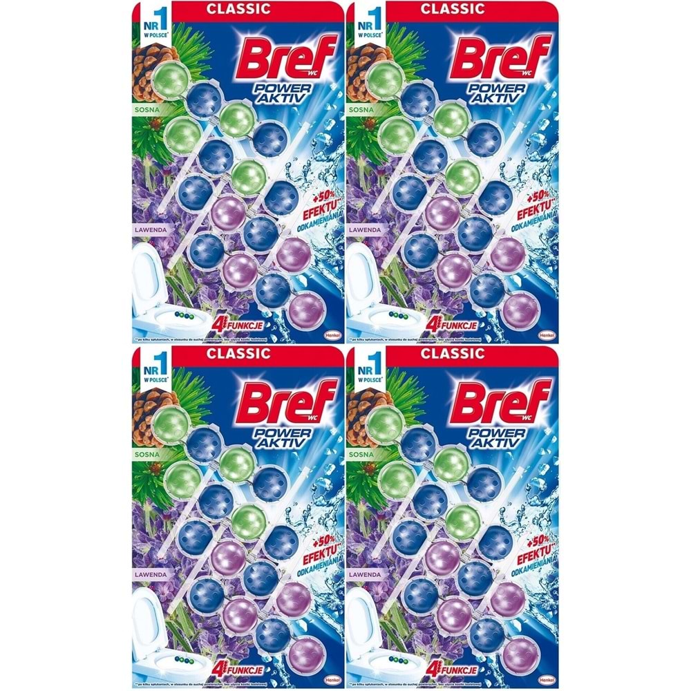 Bref Power Aktiv Klozet Bloğu Çam ve Lavanta Kokulu (16 Lı Set) (4PK*4)