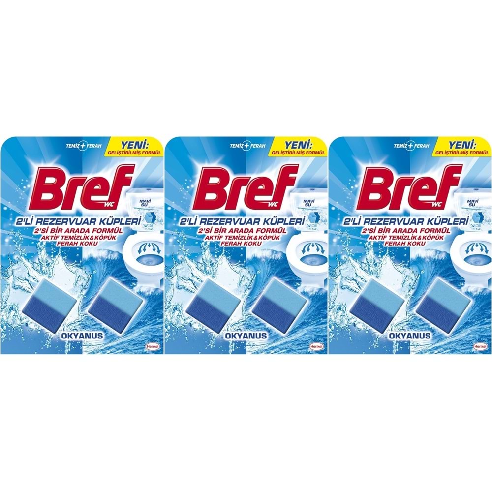 Bref Koku Giderici Jel Küpü - Okyanus (Klozet - Rezervuar - Tuvalet - Blok) (6 Lı Set) (3PK*2)