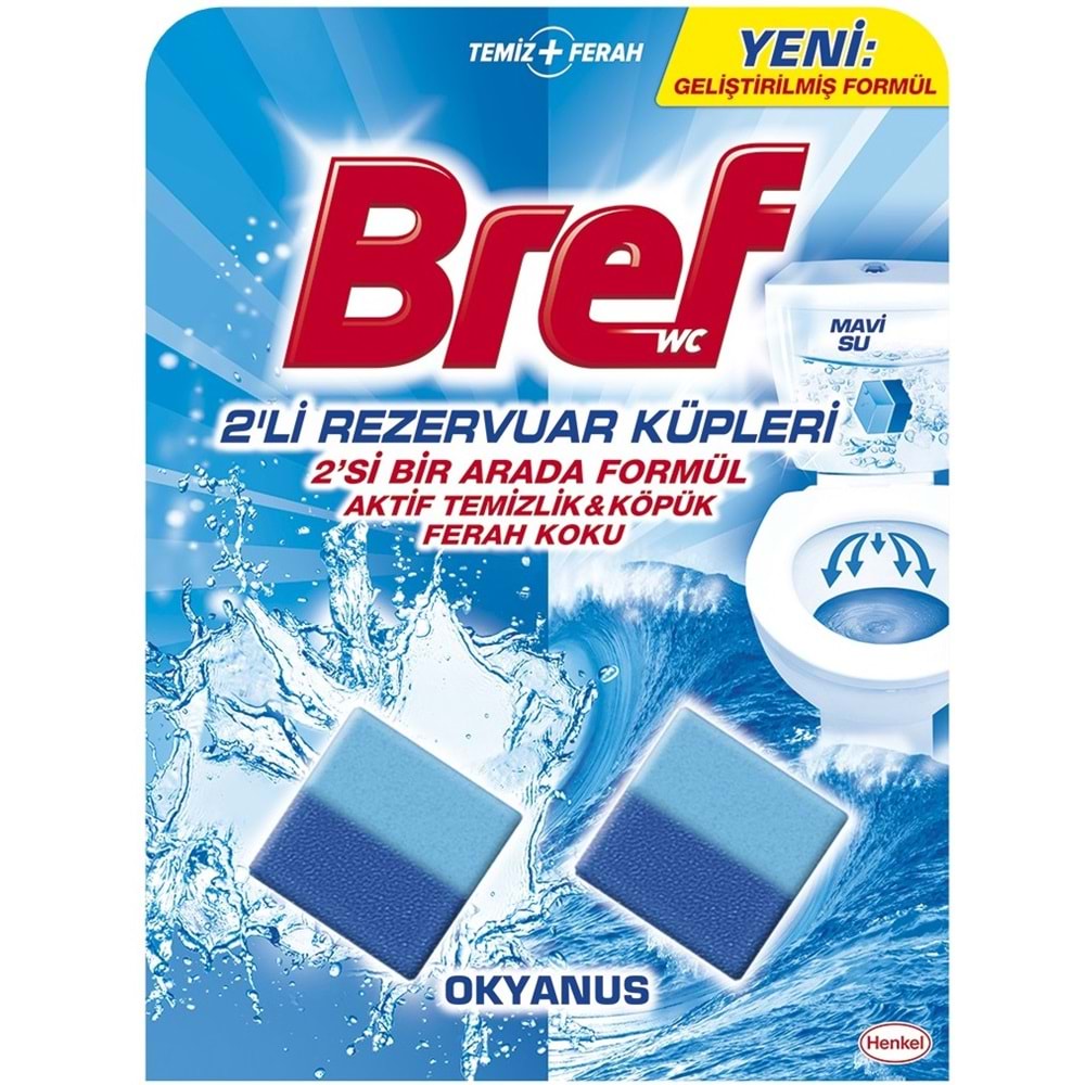 Bref Koku Giderici Jel Küpü - Okyanus (Klozet - Rezervuar - Tuvalet - Blok) (12 Li Set) (6PK*2)