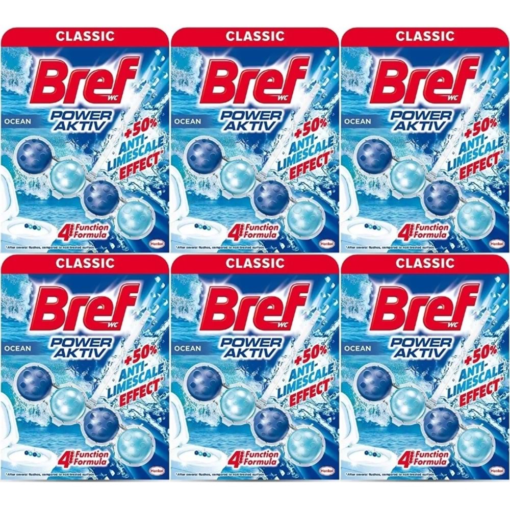 Bref Power Aktiv Klozet Bloğu Okyanus Kokulu (6 Lı Set) (6PK*1)