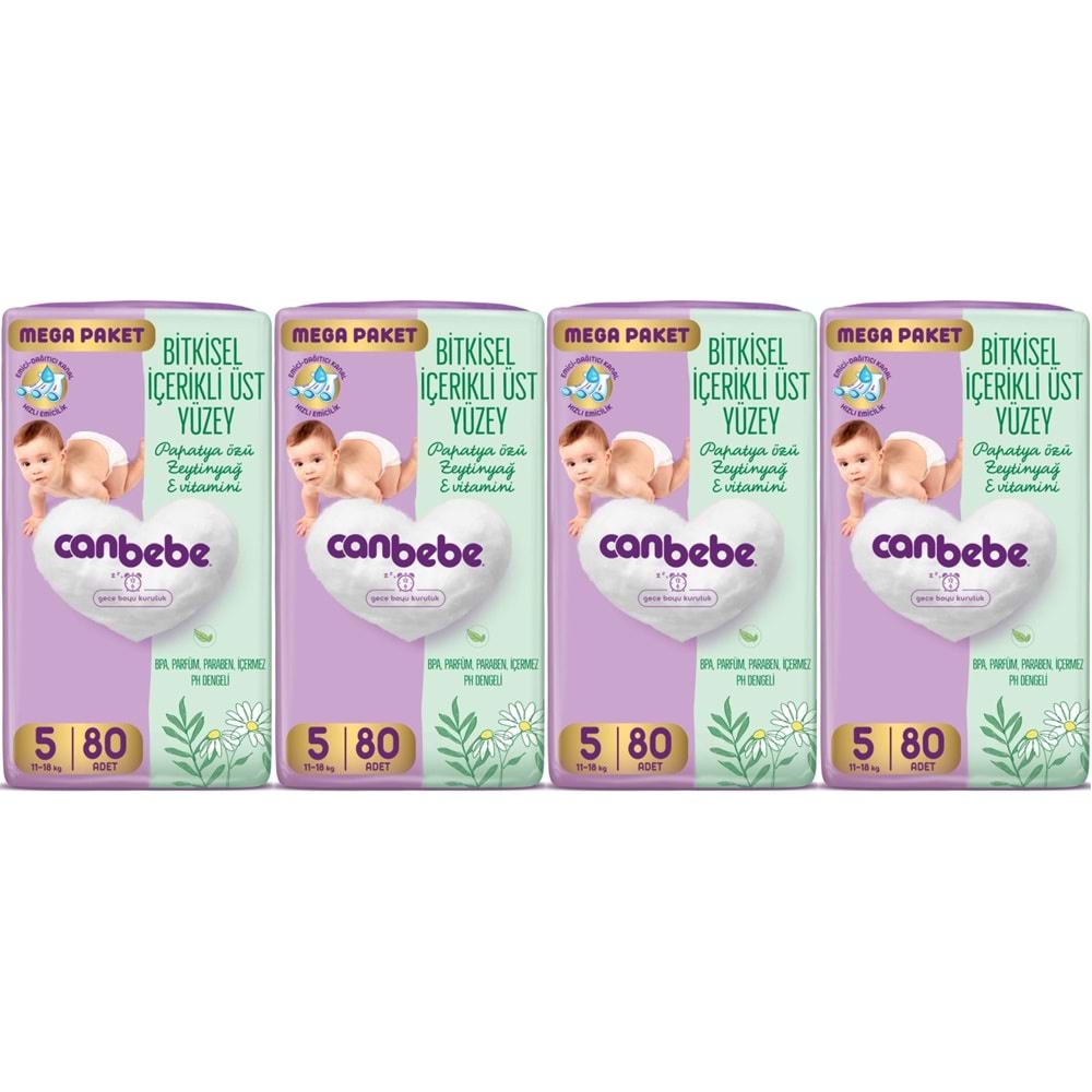 Canbebe Bebek Bezi Beden:5 (11-18KG) Junior 320 Adet Mega Avantaj Fırsat Pk