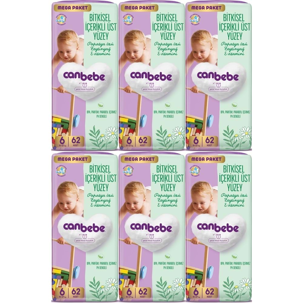 Canbebe Bebek Bezi Beden:6 (15-27KG) Exstra Large 372 Adet Mega Ekstra Fırsat Pk