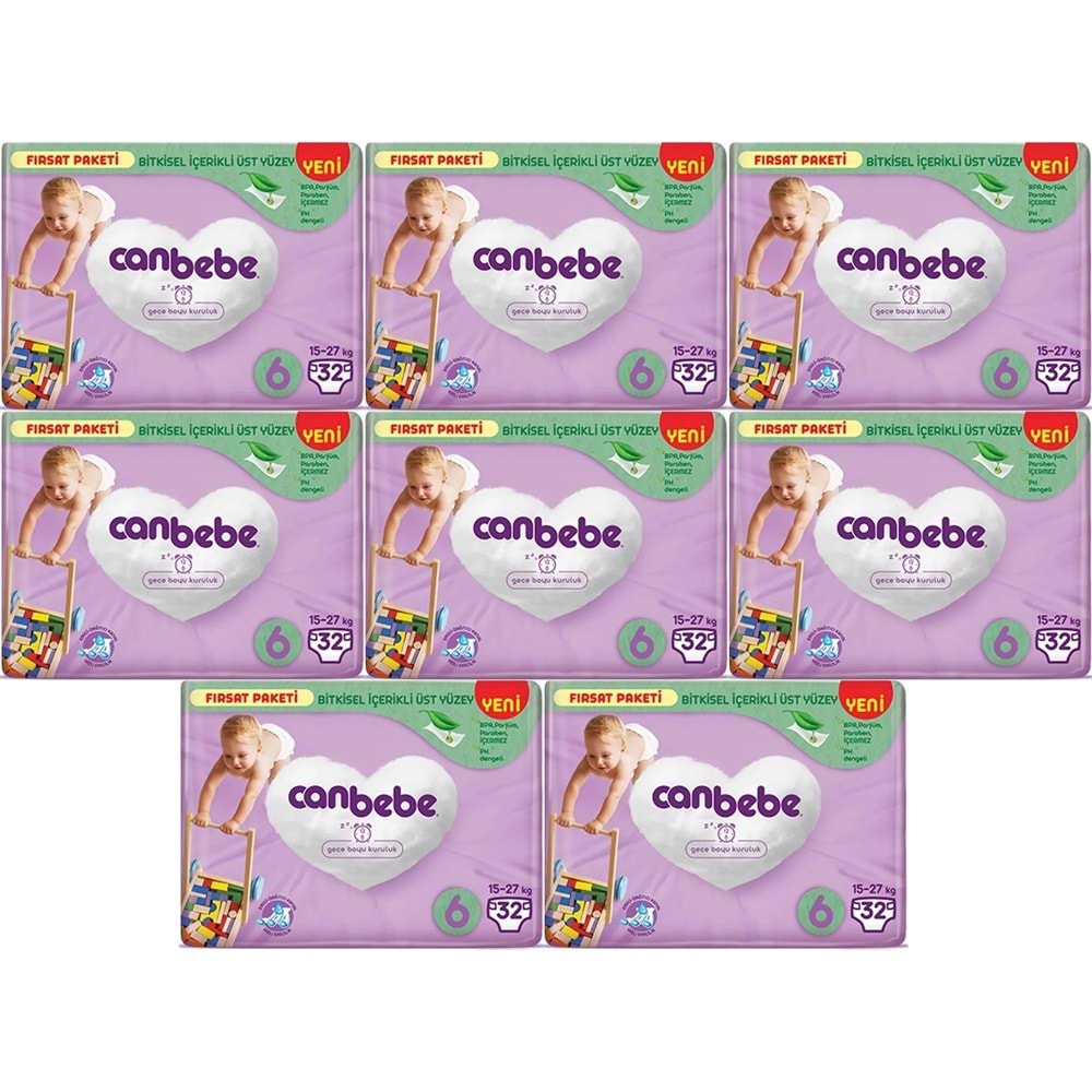 Canbebe Bebek Bezi Beden:6 (15-27Kg) Extra Large 256 Adet Dev Ekonomik Fırsat Pk