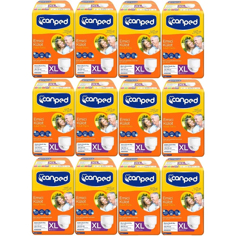 Canped Emici Külot Hasta Yetişkin Bezi XL - Ekstra Büyük - Extra Large 96 Adet
