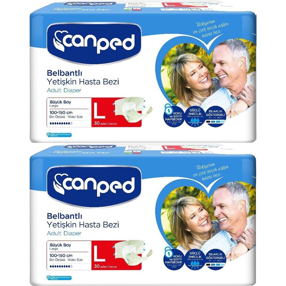 Canped Hasta Bezi Yetişkin Bel Bantlı Polietilen L - Büyük - Large 60 Adet