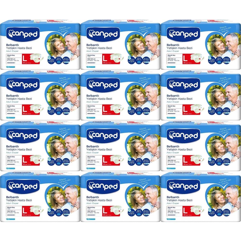 Canped Hasta Bezi Yetişkin Bel Bantlı Polietilen L - Büyük Boy 360 Adet