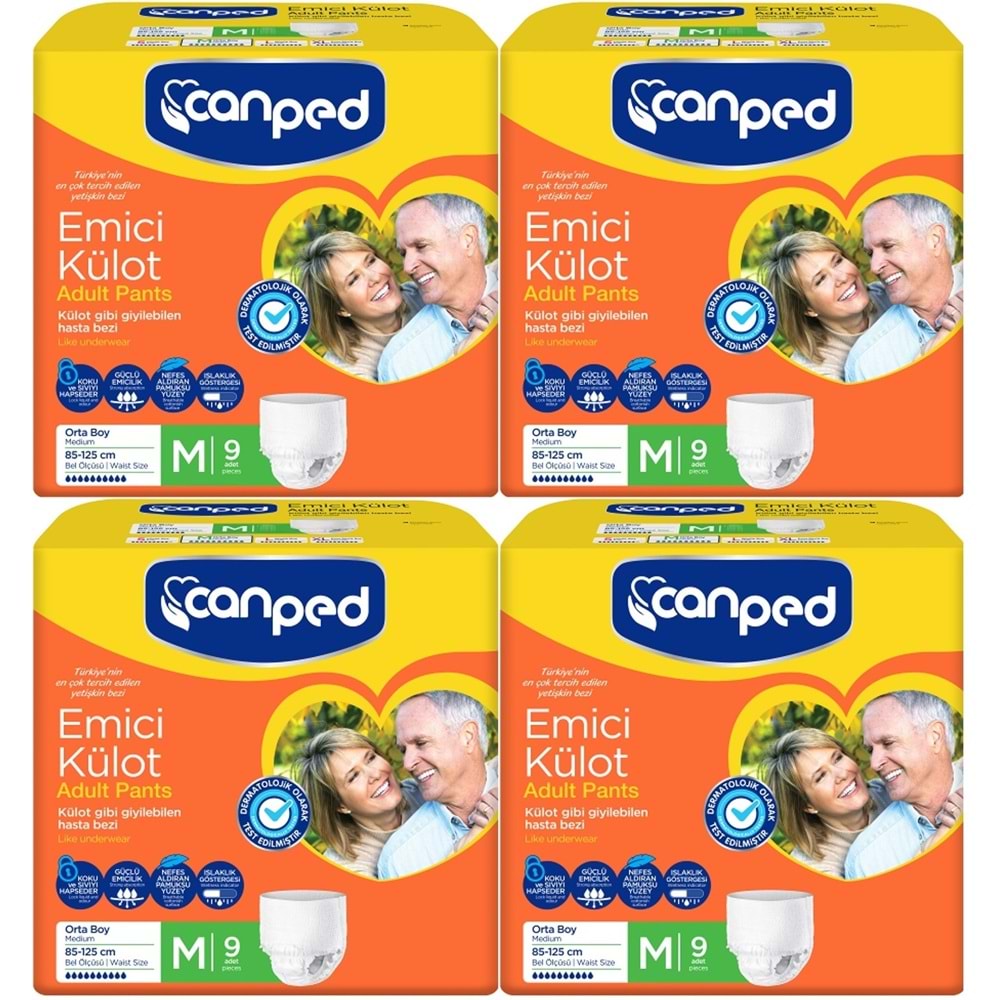 Canped Emici Külot Hasta Bezi M - Orta 36 Adet (4PK*9)