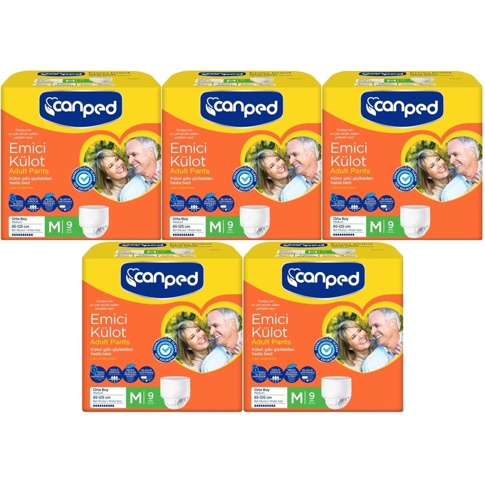 Canped Emici Külot Hasta Bezi M - Orta 45 Adet (5PK*9)