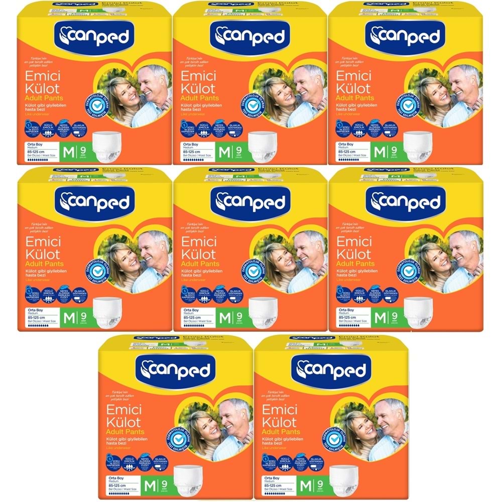 Canped Emici Külot Hasta Bezi M - Orta 72 Adet (8PK*9)