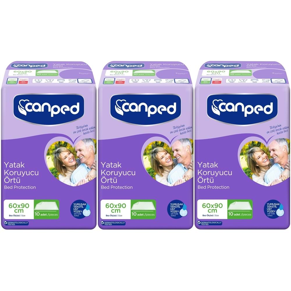 Canped Yetişkin Yatak Koruyucu Örtü 60*90 CM 30 Adet (3PK*10)