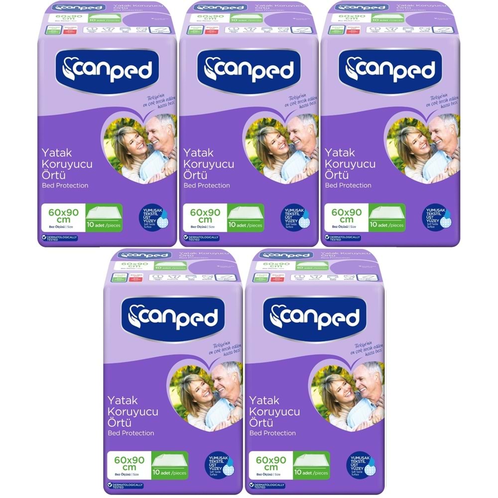 Canped Yetişkin Yatak Koruyucu Örtü 60*90 CM 50 Adet (5PK*10)