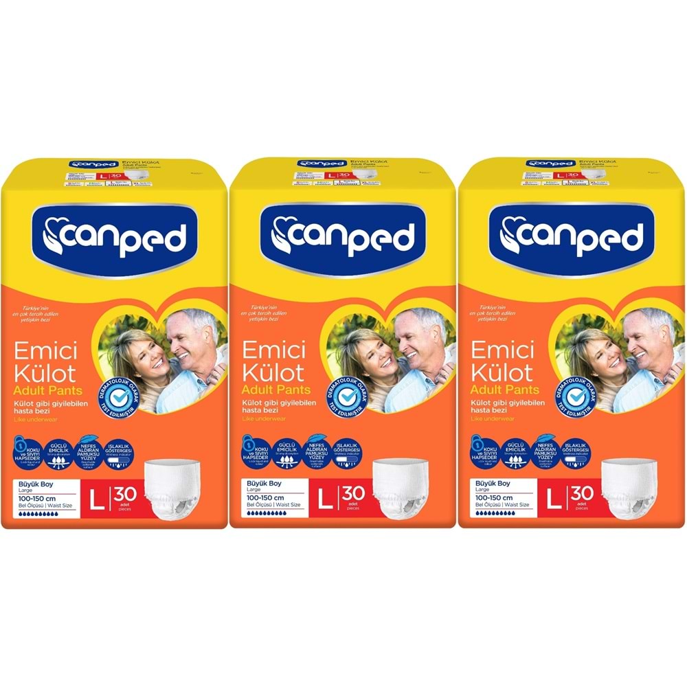 Canped Emici Külot Hasta Bezi L - Large - Büyük 90 Adet Büyük (3PK*30)