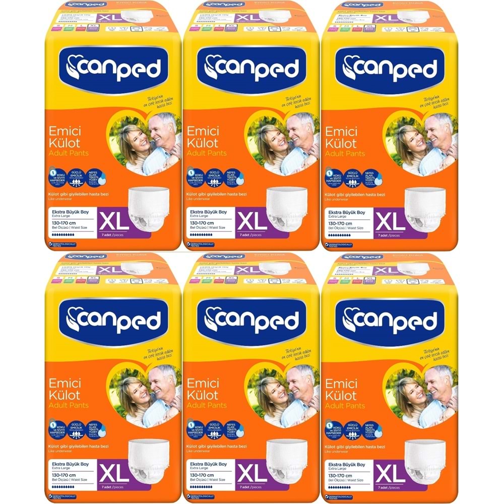 Canped Emici Külot Hasta Bezi XL-Extra Large Büyük Adet 42 (6PK*7)