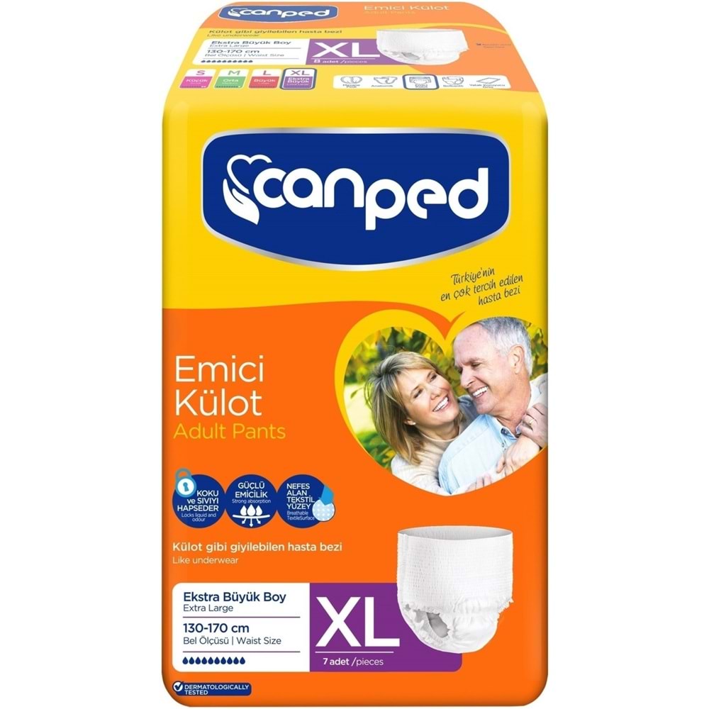 Canped Emici Külot Yetişkin Bezi XL-Extra Large Büyük Adet 84 (12PK*7)
