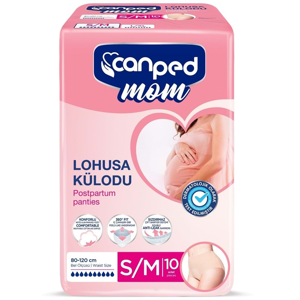 Canped Mom Lohusa Külodu - Külot Bez S - Small - Küçük / M - Medium - Orta 30 Adet (3PK*10)
