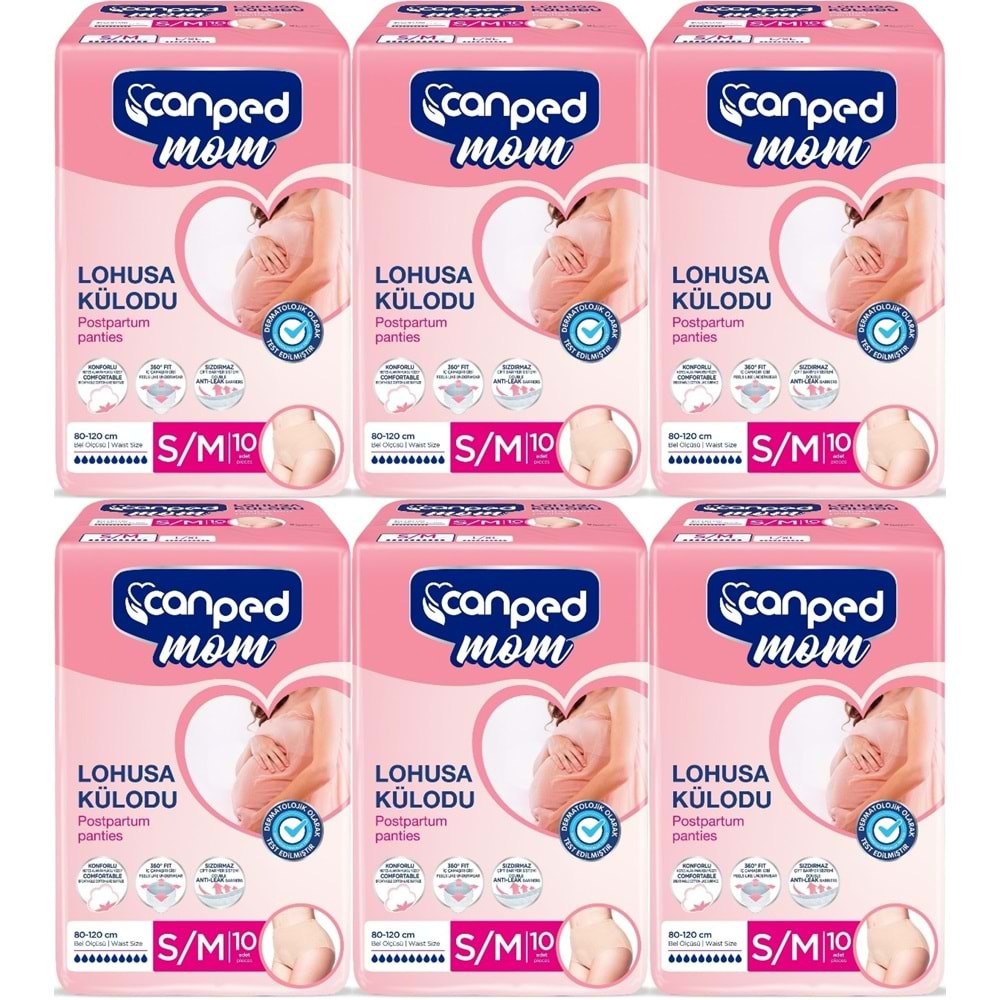 Canped Mom Lohusa Külodu - Külot Bez S - Small - Küçük / M - Medium - Orta 60 Adet (6PK*10)