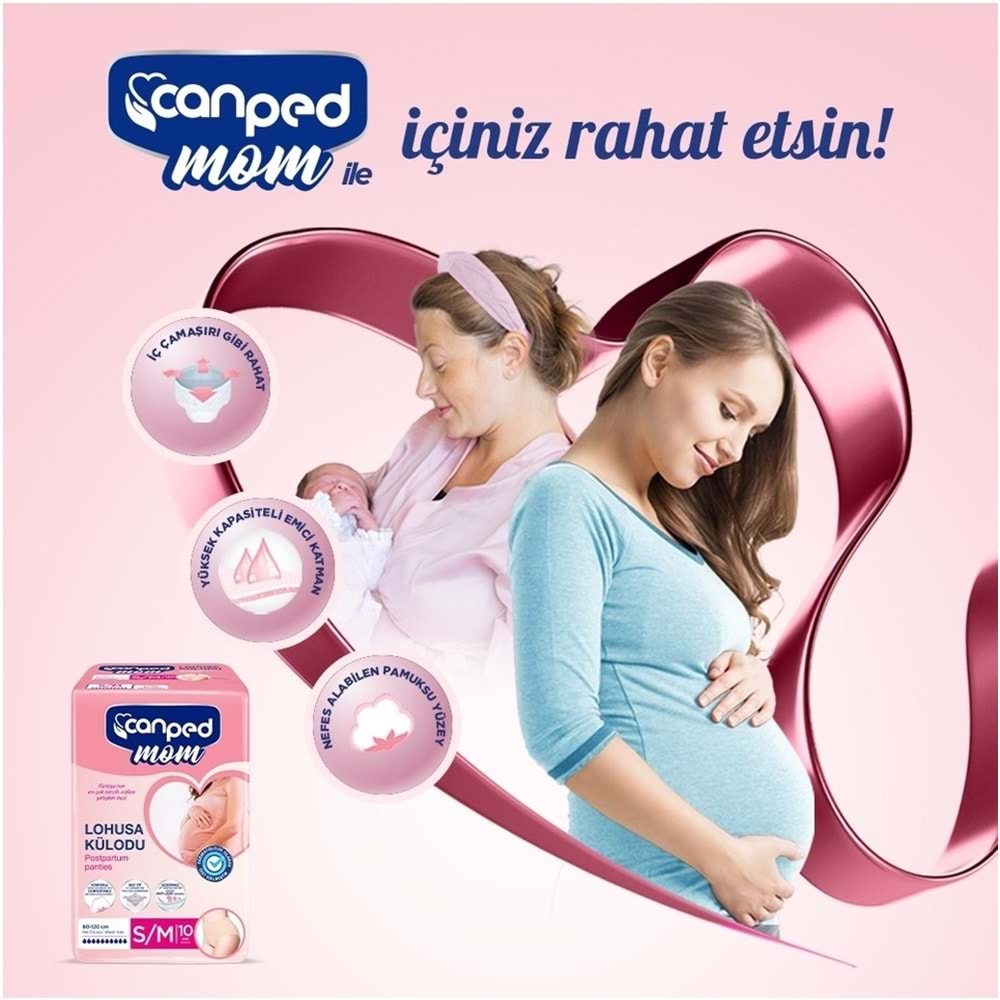 Canped Mom Lohusa Külodu - Külot Bez S - Small - Küçük / M - Medium - Orta 60 Adet (6PK*10)