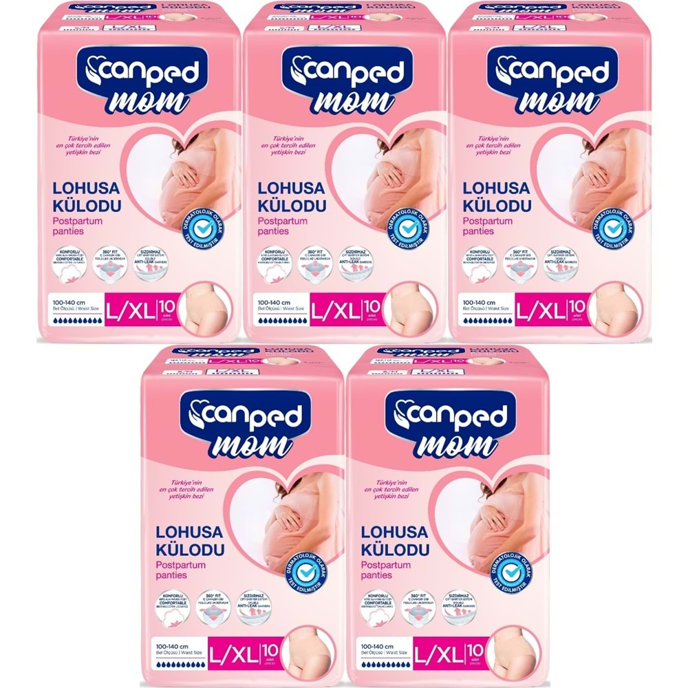 Canped Mom Lohusa Külodu - Külot Bez L - Large - Büyük / XL - Extra Large - 50 Adet (5PK*10)
