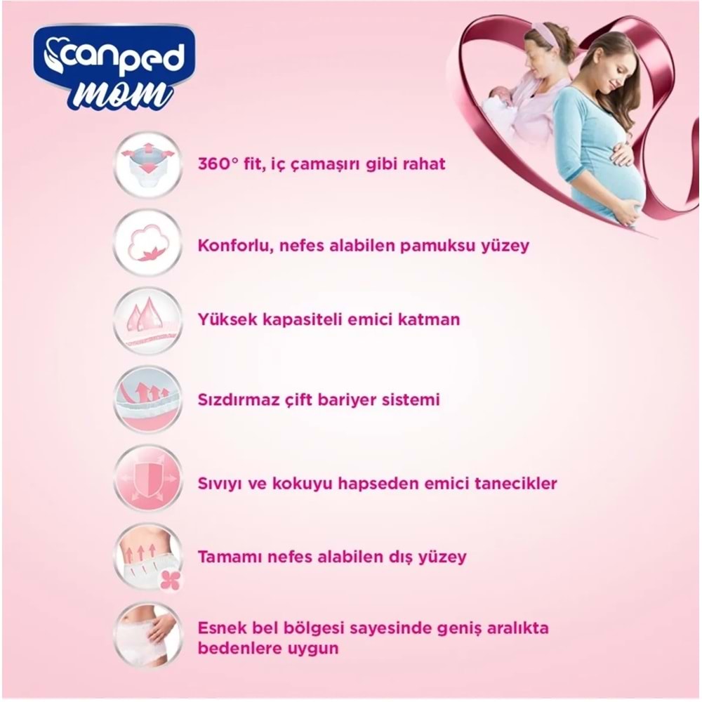 Canped Mom Lohusa Külodu - Külot Bez L - Large - Büyük / XL - Extra Large - 60 Adet (6PK*10)