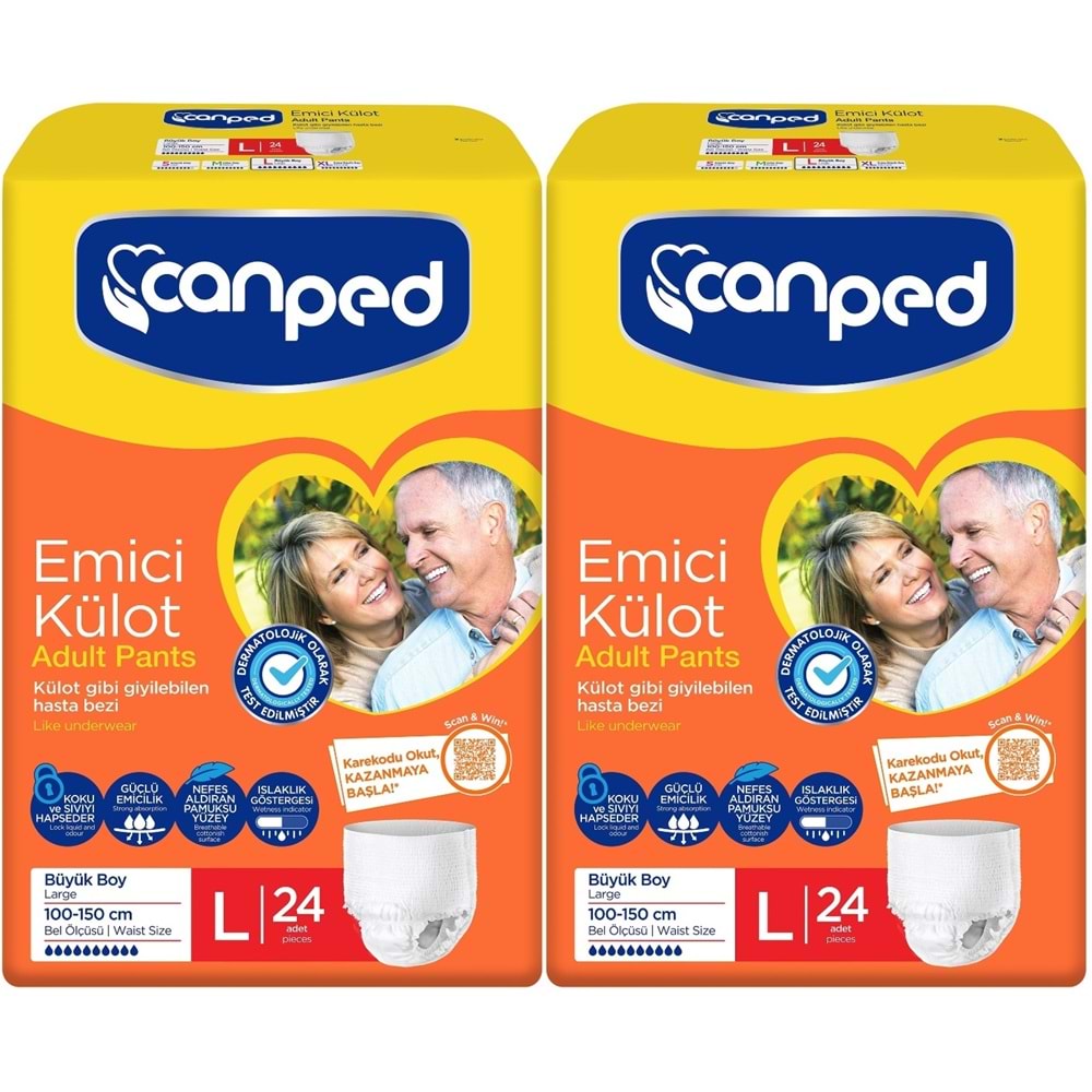 Canped Emici Külot Hasta Yetişkin Bezi L - Büyük - Large 48 Adet (2PK*24)