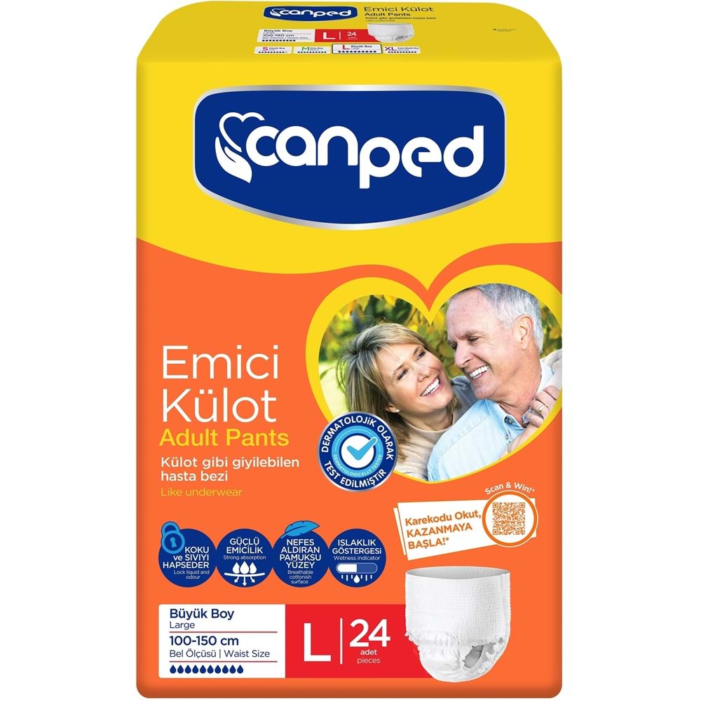 Canped Emici Külot Hasta Yetişkin Bezi L - Büyük - Large 48 Adet (2PK*24)