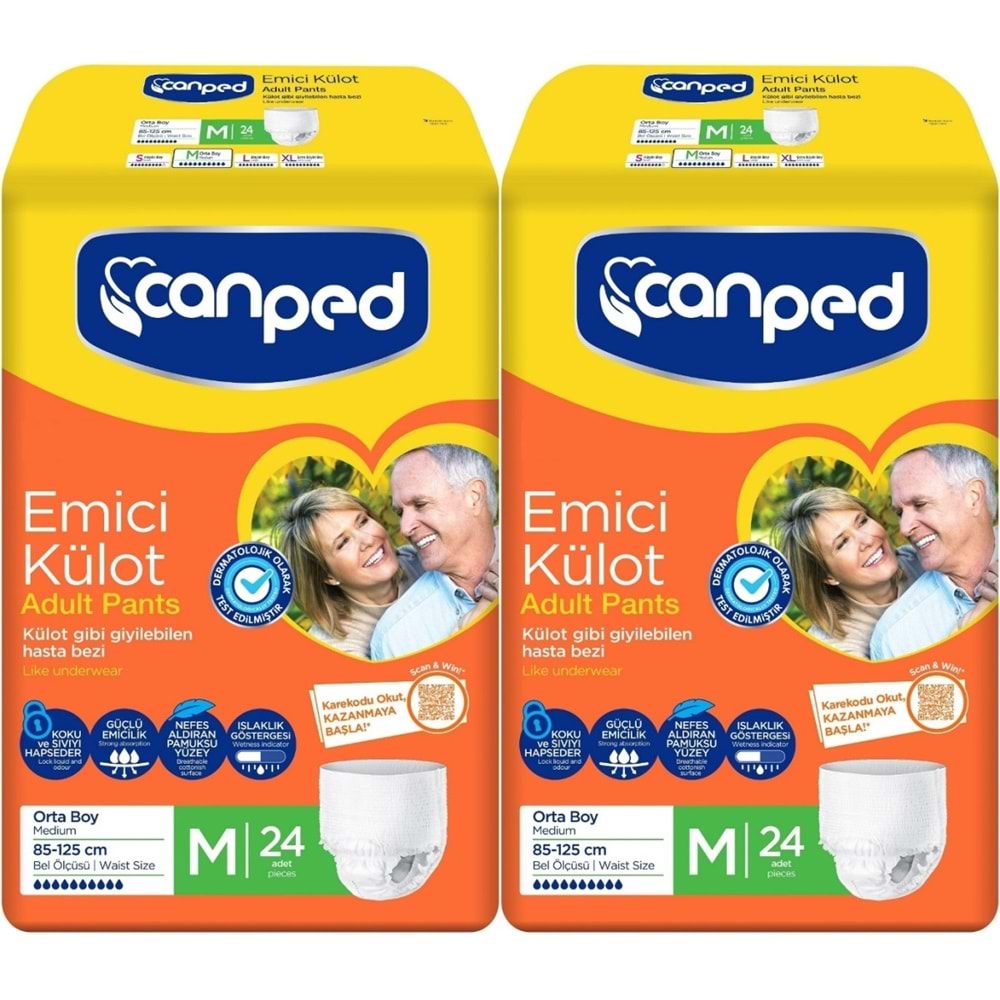 Canped Emici Külot Hasta Yetişkin Bezi M - Orta - Medium 48 Adet (2PK*24)