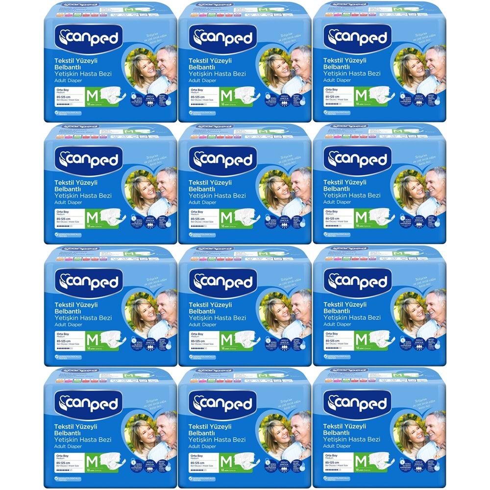 Canped Hasta Bezi Yetişkin Bel Bantlı Tekstil Yüzey M - Orta - Medium 216 (12PK*18)