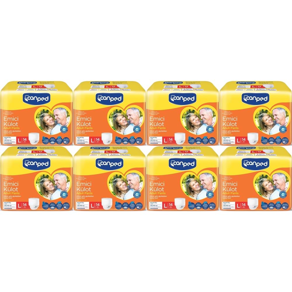 Canped Emici Külot Pants Hasta Yetişkin Bezi L - Büyük - Large Ekonomik Pk 112 Adet (8PK*14)