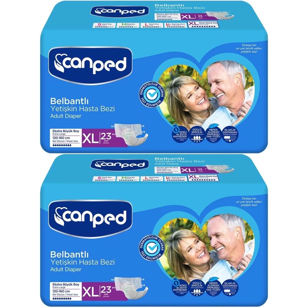 Canped Yetişkin Bezi Bel Bantlı Tekstil Yüzey XL - Ekstra Large - Extra Large 46 Adet