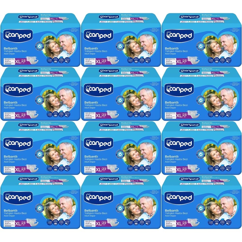 Canped Yetişkin Bezi Bel Bantlı Tekstil Yüzey XL - Ekstra Large - Extra Large 276 Adet