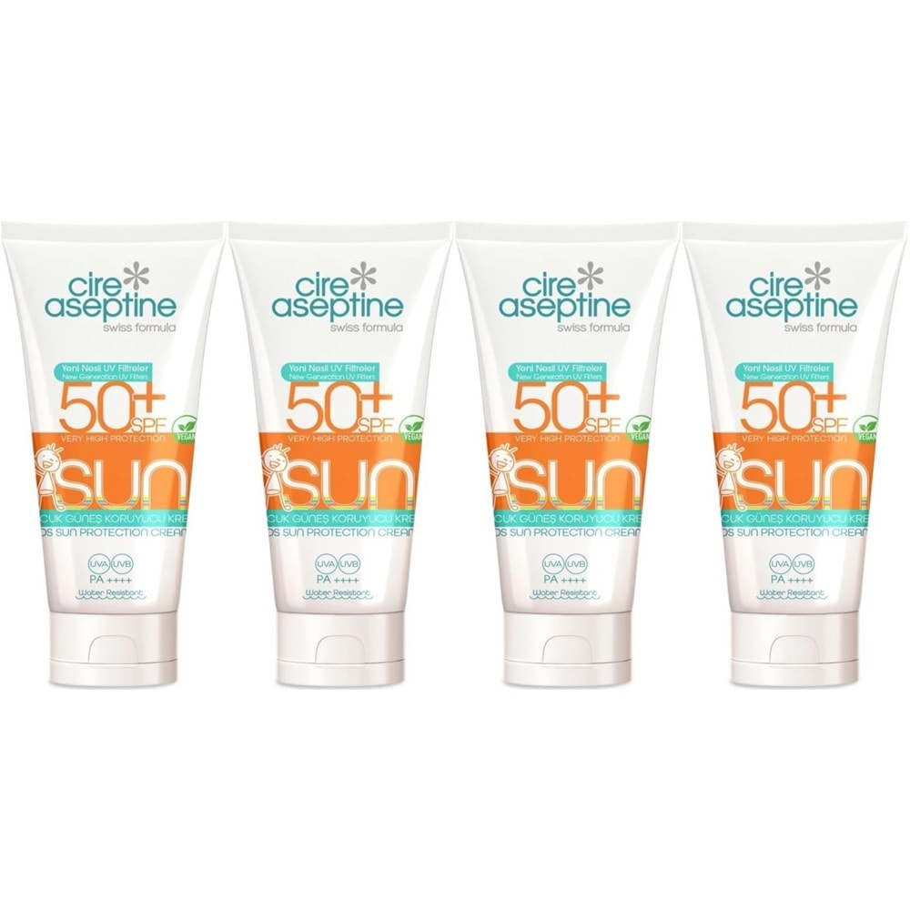 Cire Aseptine Sun Güneş Koruyucu Kremi Çocuk 50+ SPF 150 ML (4 Lü Set)
