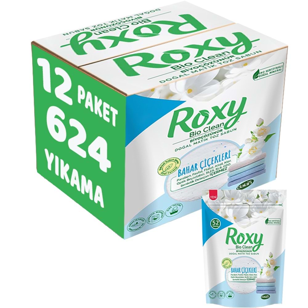 Dalan Roxy Bio Clean Matik Sabun Tozu 1.6Kg Bahar Çiçekleri (12 Li Set) (624 Yıkama)