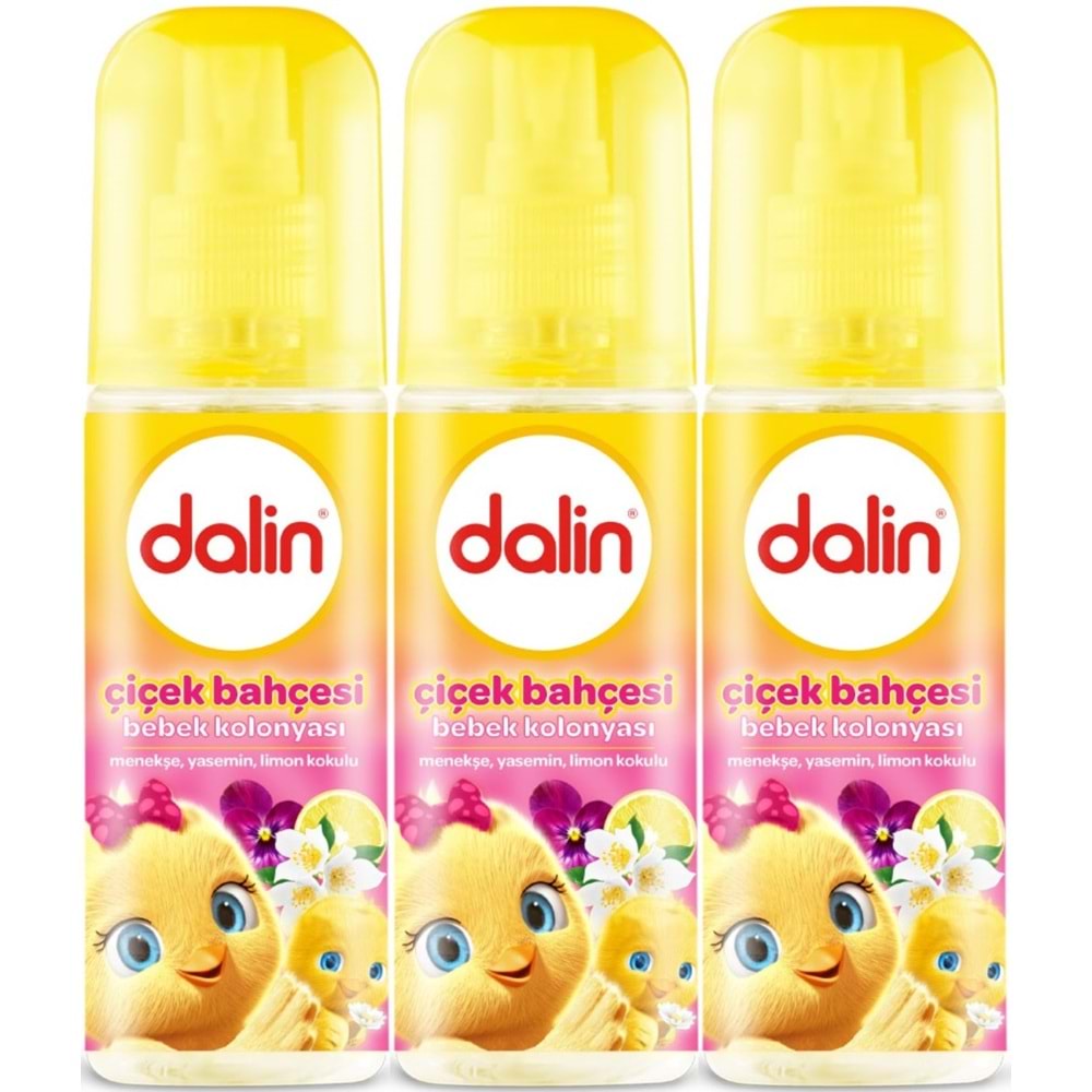 Dalin Bebek Kolonyası 150ML Çiçek Bahçesi (Menekşe-Yasemin-Limon Kokulu) (3 Lü Set)