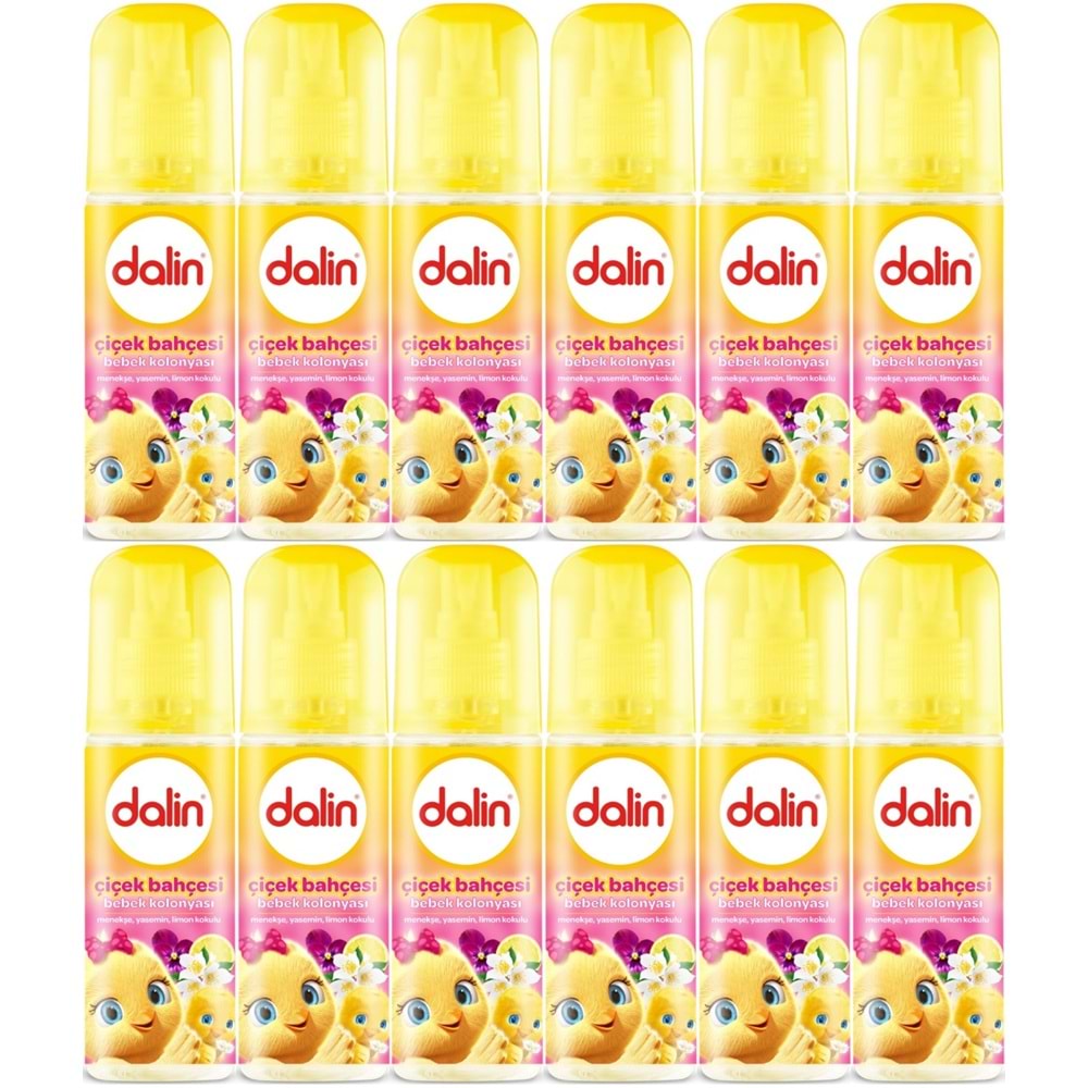 Dalin Bebek Kolonyası 150ML Çiçek Bahçesi (Menekşe-Yasemin-Limon Kokulu) (12 Li Set)