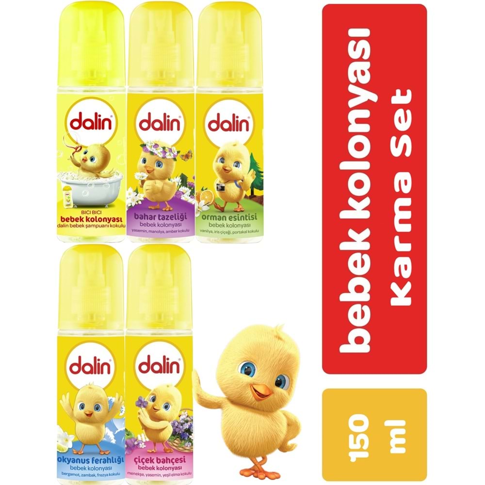 Dalin Bebek Kolonyası 150ML (Bıcı Bıcı-Orman-Çiçek-Okyanus-Bahar) Karma 5 Li Set
