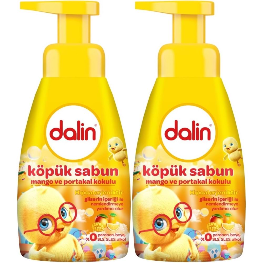 Dalin Köpük Sabun 200ML Mango ve Portakal Kokulu Çoçuklarınız İçin (2 Li Set)