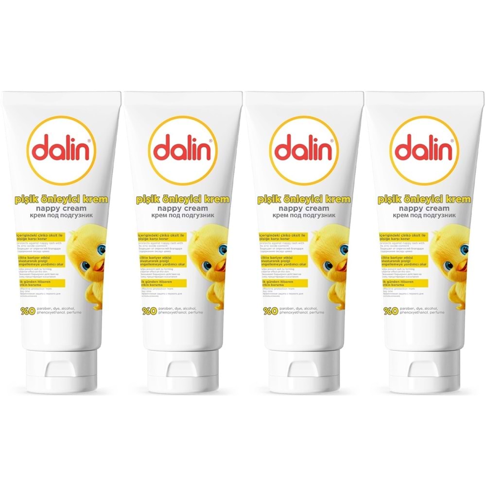 Dalin Pişik öneliyici Krem/Pişik Kremi 100ML (Bebekler İçin) (4 Lü Set)