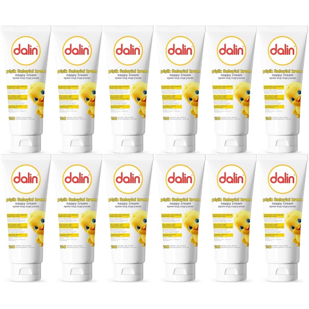 Dalin Pişik öneliyici Krem/Pişik Kremi 100ML (Bebekler İçin) (12 Li Set)