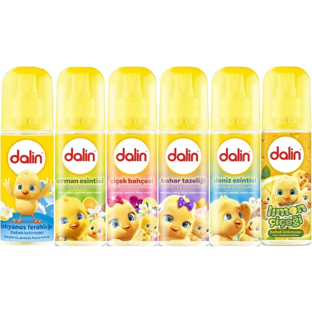 Dalin Bebek Kolonyası 150ML (Okyanus-Orman-Deniz-Çiçek-Bahar-Limon) Karma 6 Lı Set