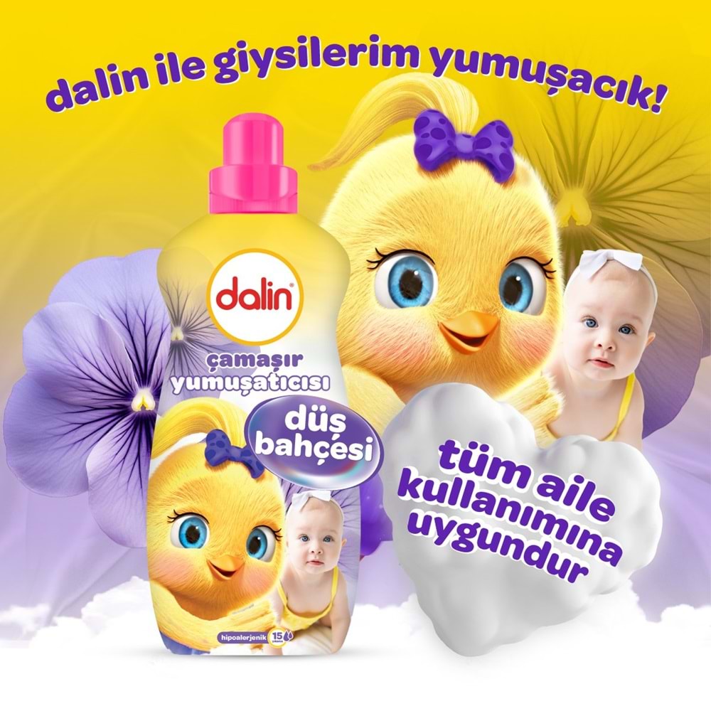 Dalin Çamaşır Yumuşatıcı 1500ML Düş Bahçesi (2 Li Set) (Bebeklere Özel)