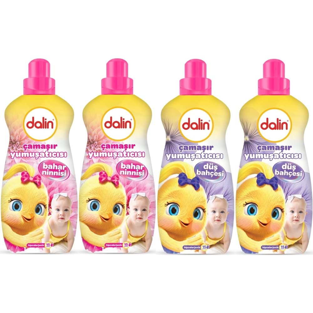 Dalin Çamaşır Yumuşatıcı 1500ML Bahar Ninnisi + 1500ML Düş Bahçesi (Karma 4 Lü Set)
