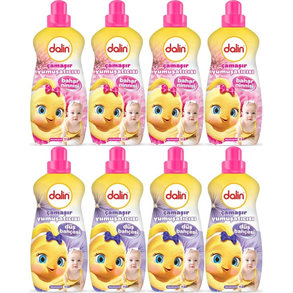 Dalin Çamaşır Yumuşatıcı 1500ML Bahar Ninnisi + 1500ML Düş Bahçesi (Karma 8 Li Set)