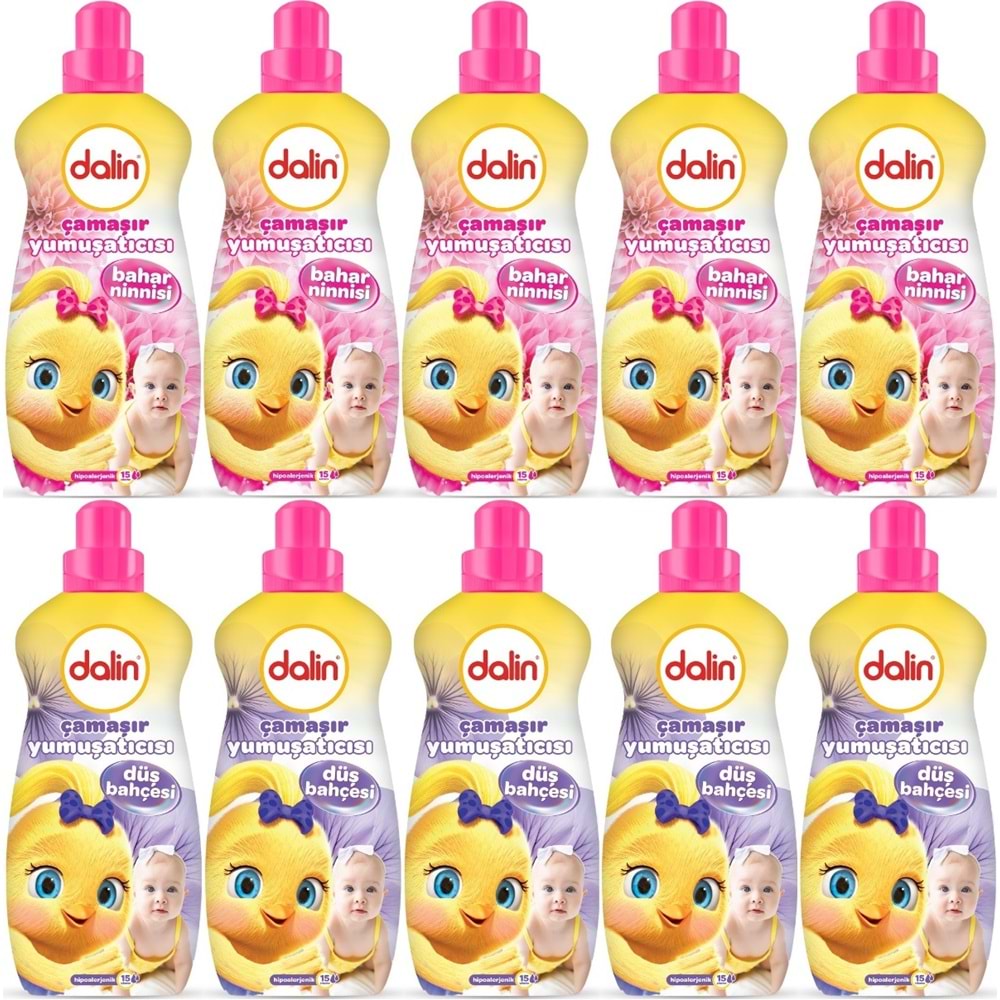 Dalin Çamaşır Yumuşatıcı Konsantre 1500ML Bahar Ninnisi + 1500ML Düş Bahçesi (Karma 10 Lu Set)